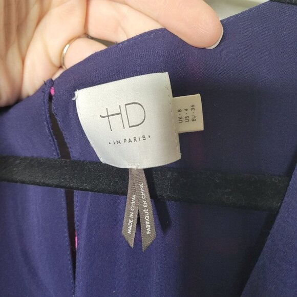 HD in Paris Anthro Handkerchief Asymmetrical hi lo short sleeve Dress size 4 - Picture 3 of 10